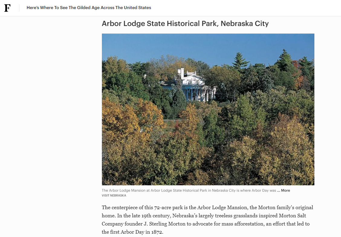 Arbor Lodge feature in Forbes