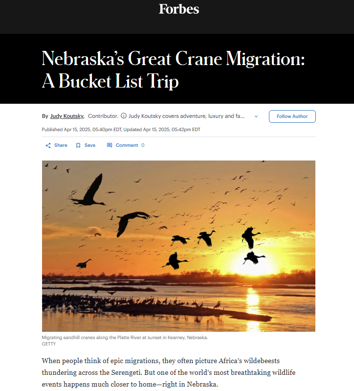 Forbes sandhill crane migration