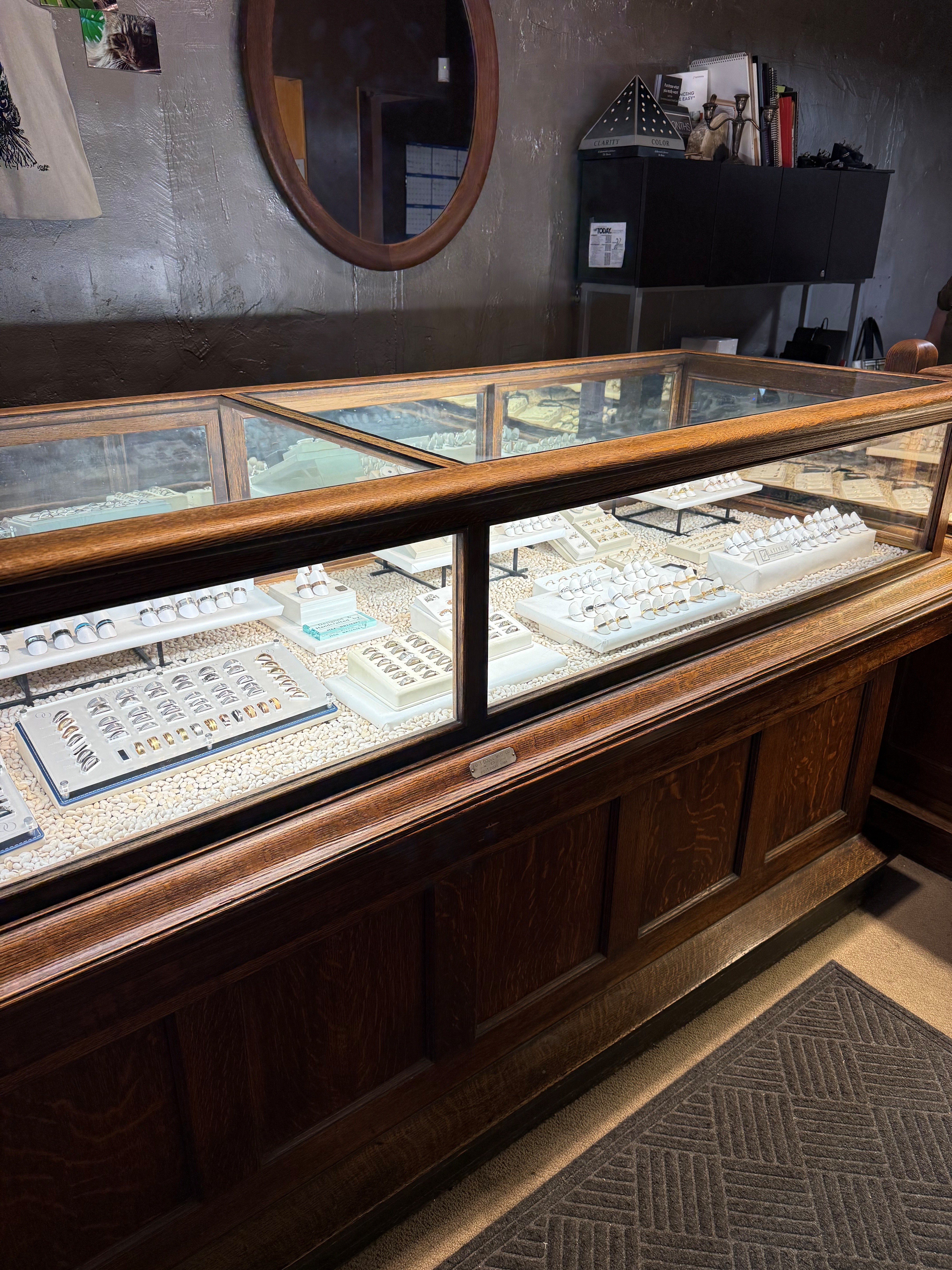 display case at Goldsmith Silversmith