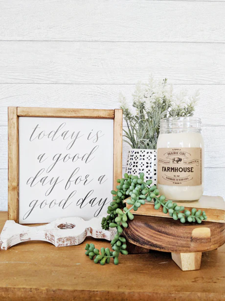 prairie girl candle display