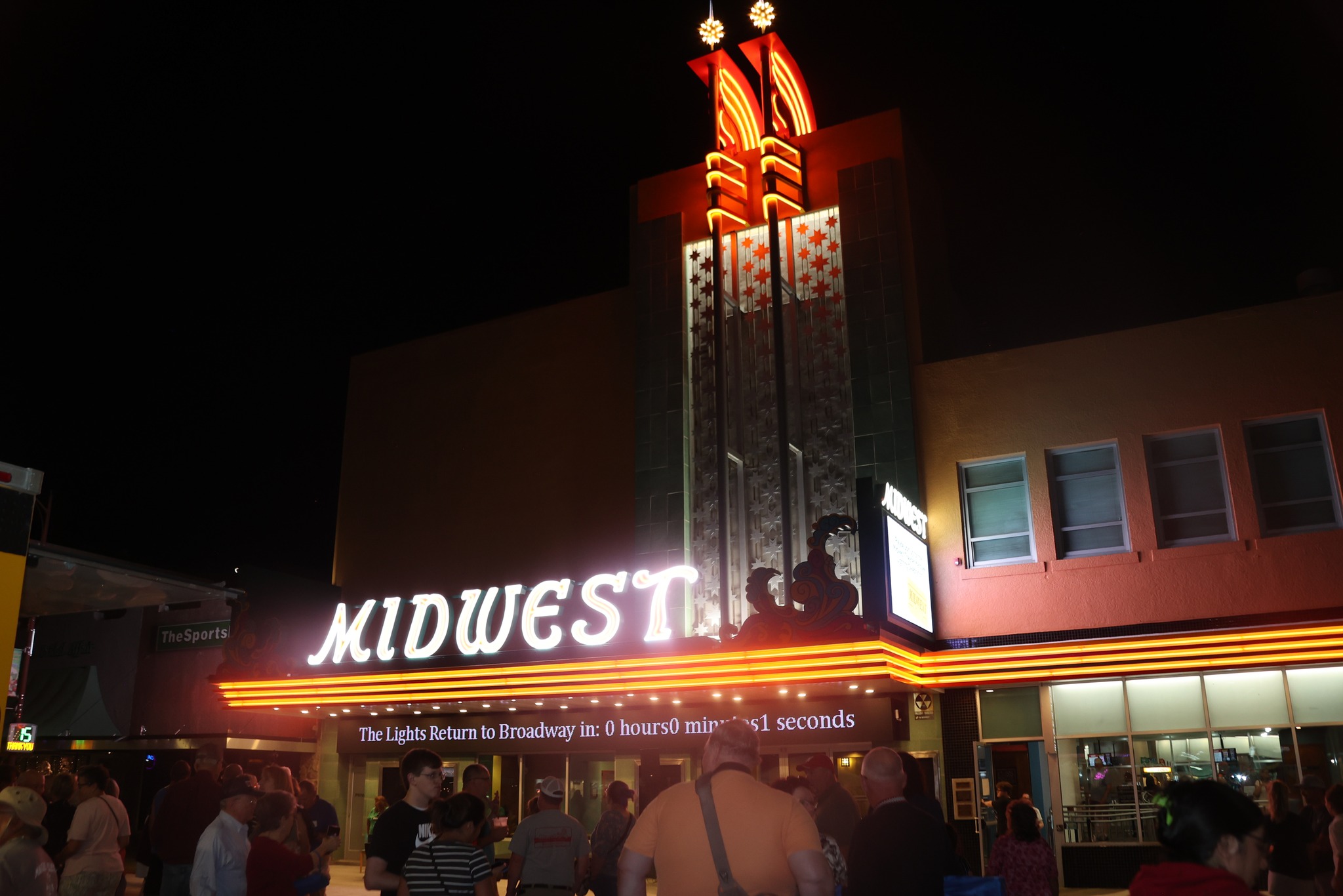 Folks outside Midwest Theater in Scottsbluff.
