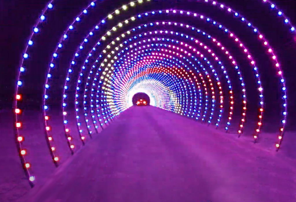 Light display at Santa Rock N Lights.