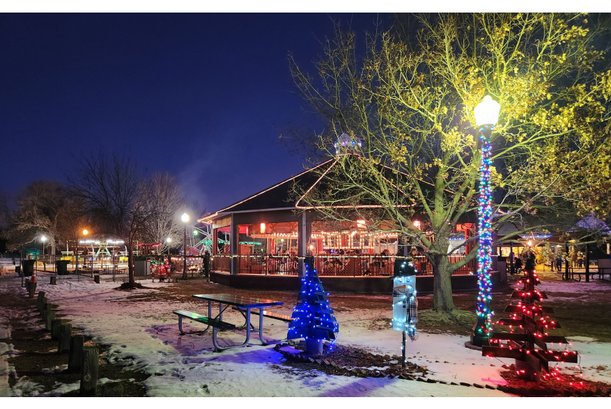Cody Park decorated for the holidays.
