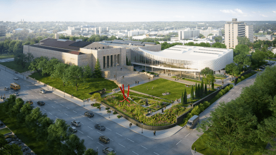 The Joslyn—Aerial Rendering