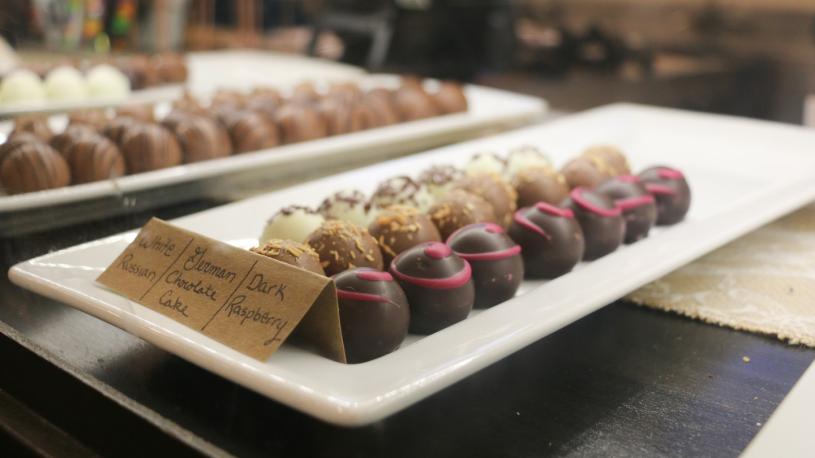 Platter of chocolate from The Chocolate Bar.